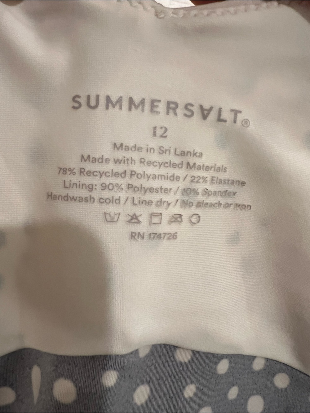 Summersalt One Piece Swimsuit Size 12 Ruffle Oasis On The Dot Polka Black Cream - Picture 12 of 16